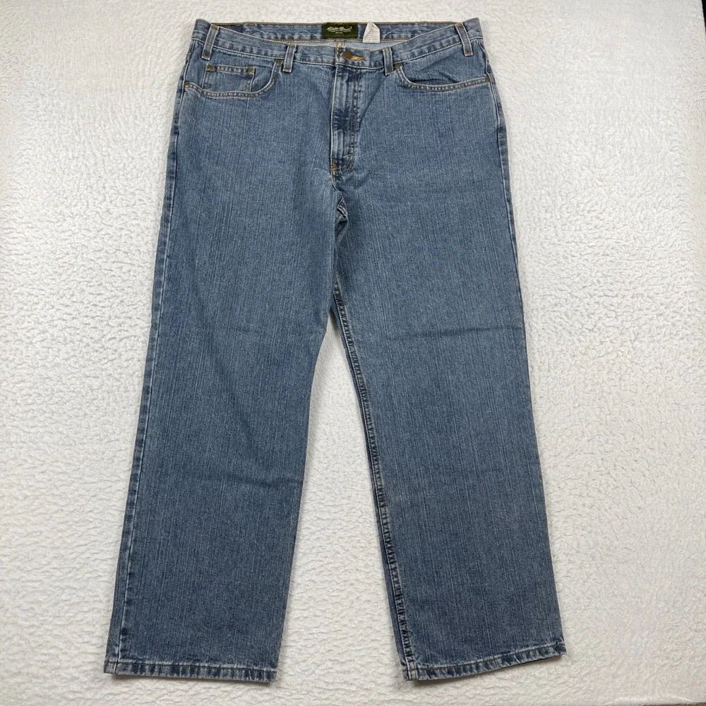 Eddie Bauer Original Fit Jeans Mens 38x30 Blue Cotton Straight Leg Denim Vintage